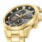 RELOGIO POLICE REACTOR FUNDO PRETO E DOURADO