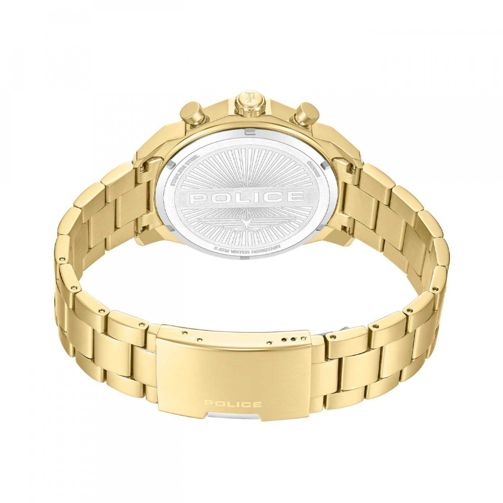 RELOGIO POLICE REACTOR FUNDO PRETO E DOURADO