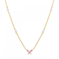 COLAR UNIKE FUN SS26 BUTTERFLY & PEARLS GOLDEN EM PRATA 925