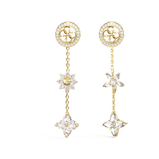 BRINCOS  GUESS EM AÇO DOURADO COM ZIRCONIAS