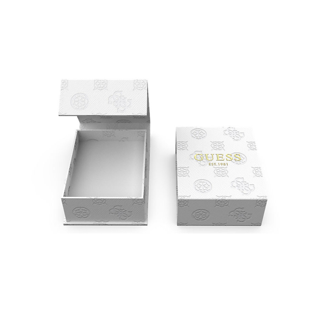 BRINCOS  GUESS EM AÇO DOURADO COM ZIRCONIAS