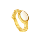 ANEL EM PRATA 925 COM PEDRA OSSO PLAQUEADO A OURO - COULEURS D' ARGENT