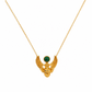COLAR  EM PRATA 925 COM PEDRA MALAQUITE  PLAQUEADO A OURO - COULEURS D' ARGENT