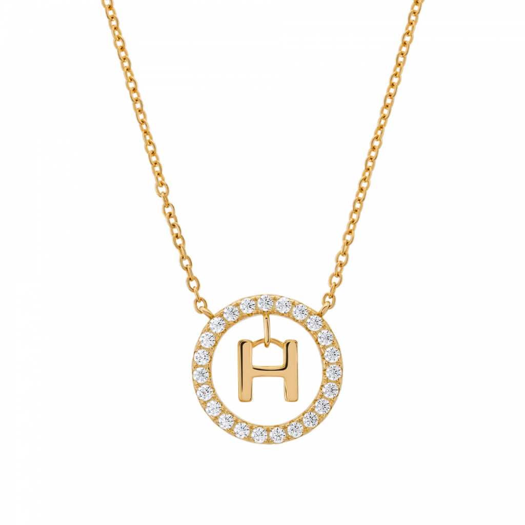 COLAR UNIKE EM PRATA 925% LETRA H