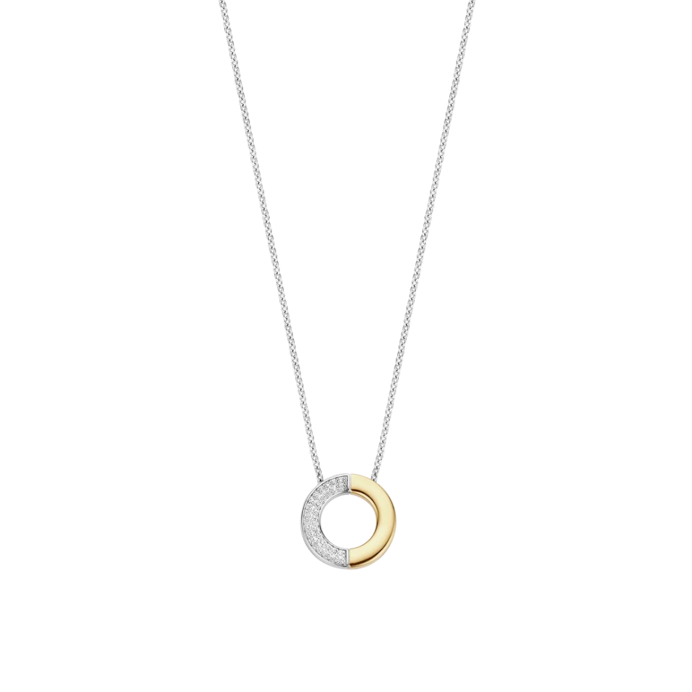 COLAR TI SENTO EM PRATA 925% BOCOLOR COM ZIRCONIAS