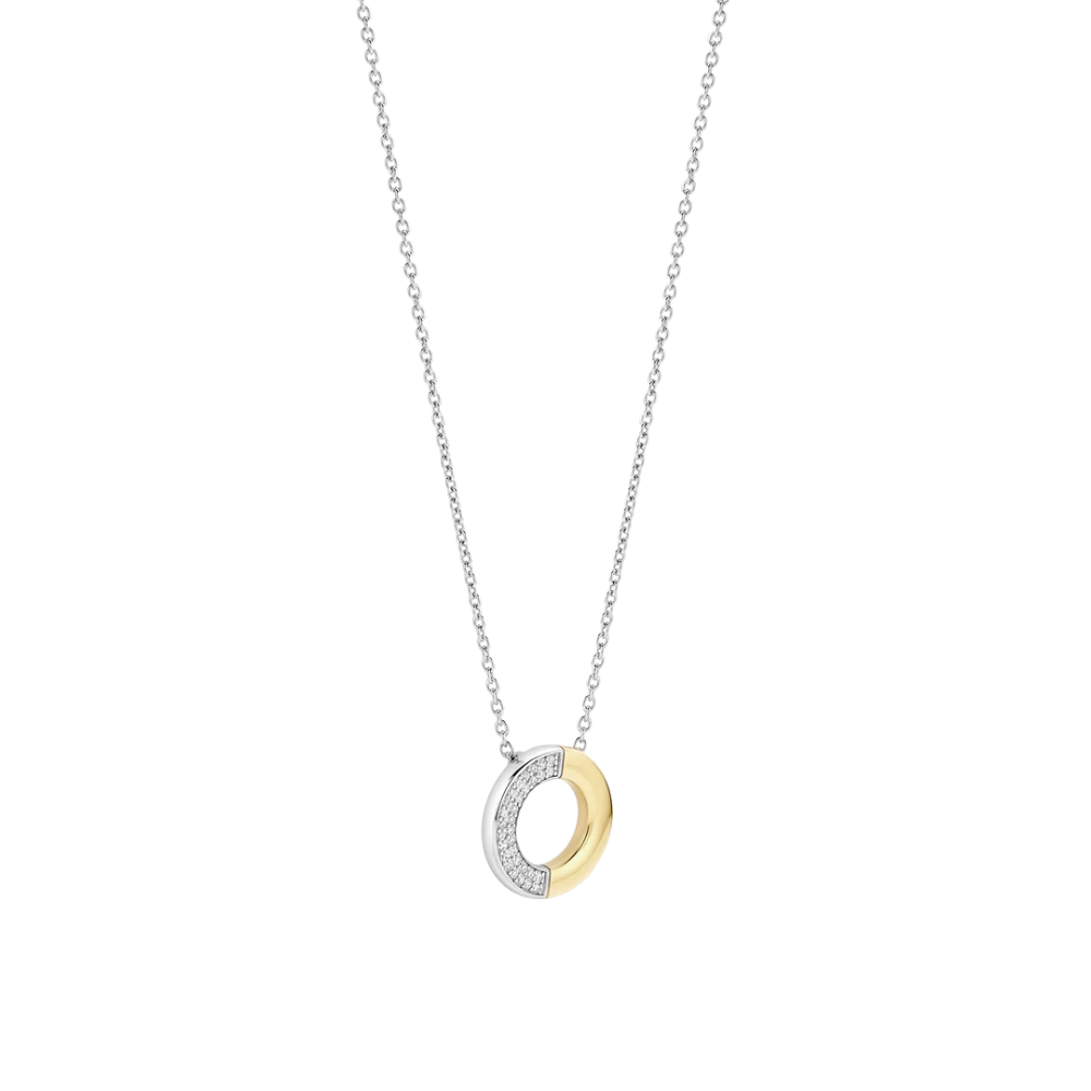 COLAR TI SENTO EM PRATA 925% BOCOLOR COM ZIRCONIAS