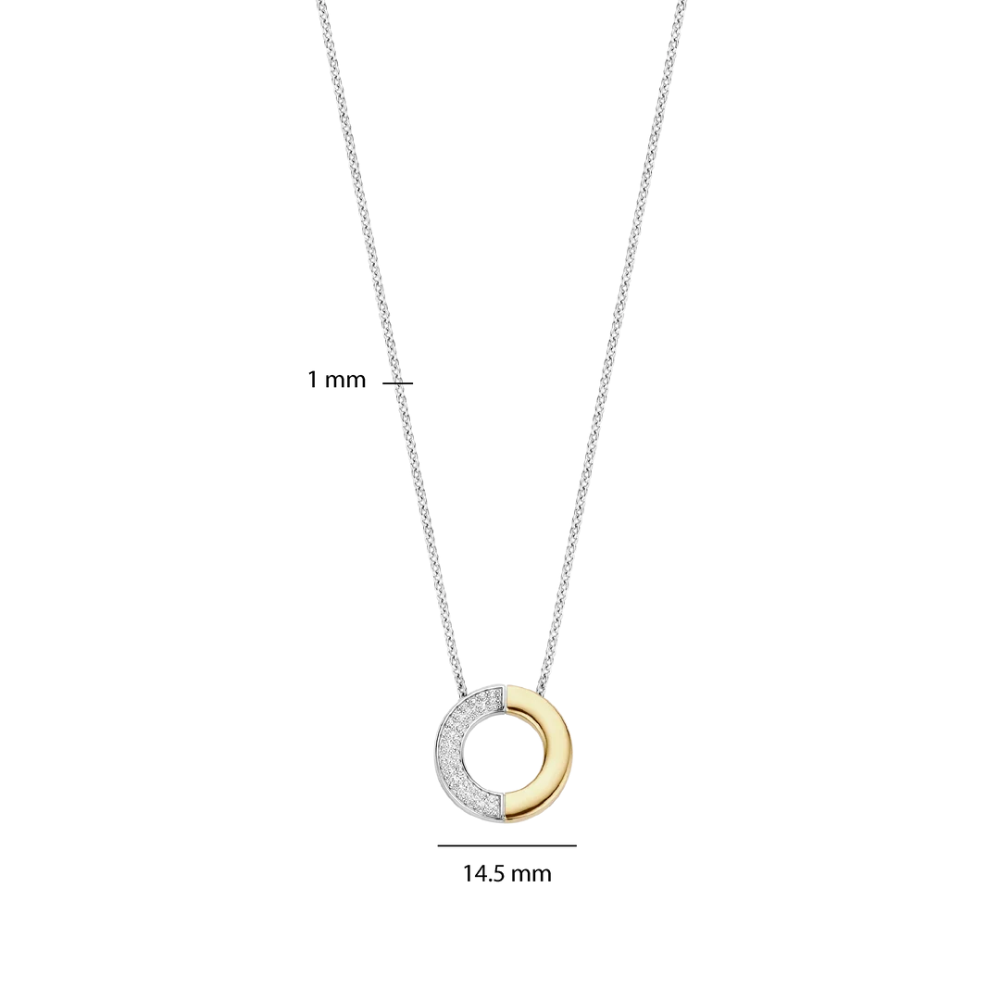 COLAR TI SENTO EM PRATA 925% BOCOLOR COM ZIRCONIAS