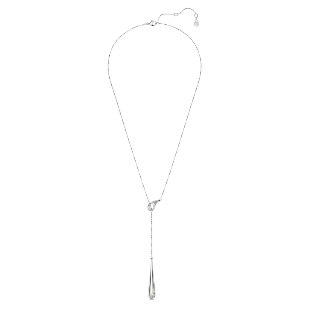 Pendente Y Swarovski Classica Lapidação redonda, Branco, Prata esterlina