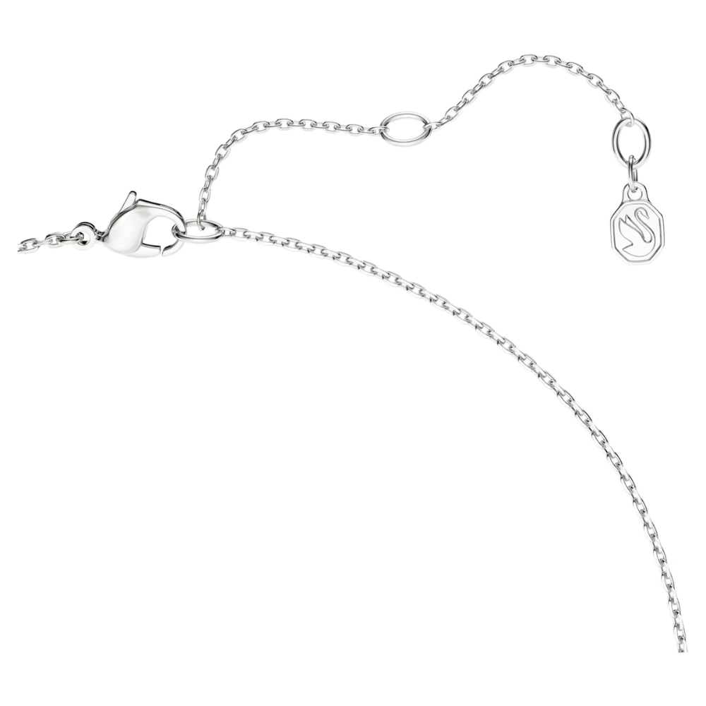Pendente Y Swarovski Classica Lapidação redonda, Branco, Prata esterlina