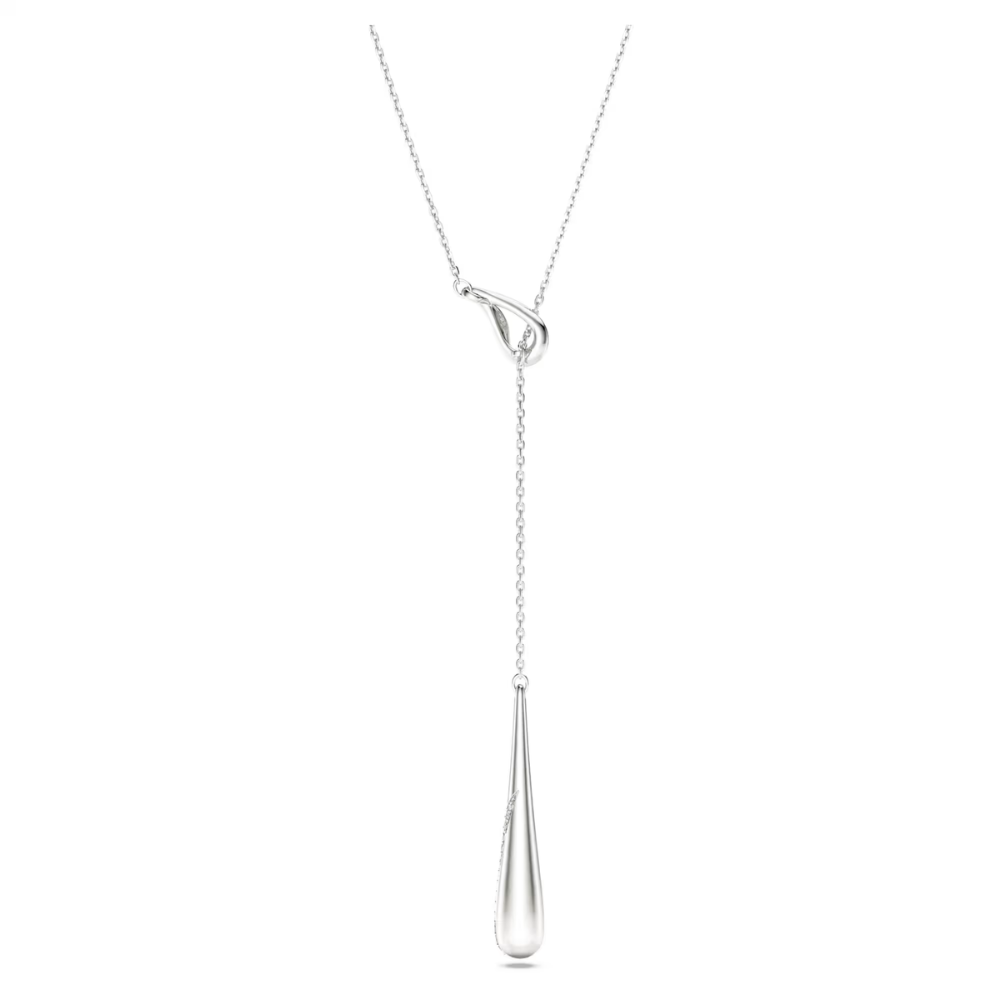 Pendente Y Swarovski Classica Lapidação redonda, Branco, Prata esterlina