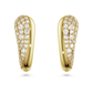 Brincos argola Swarovski Classica Lapidação redonda, Brancos, Prata esterlina, acabamento em ouro de 18 quilates