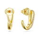 Brincos argola Swarovski Classica Lapidação redonda, Brancos, Prata esterlina, acabamento em ouro de 18 quilates