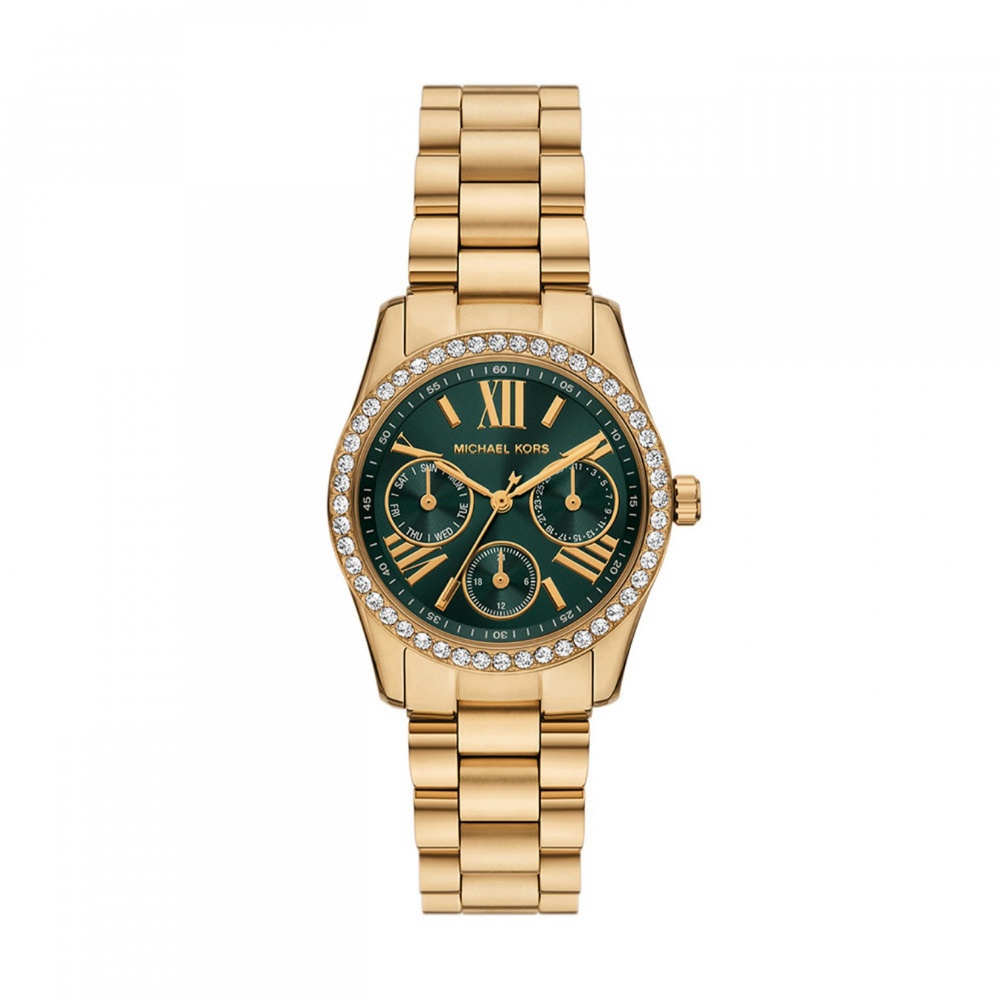 RELOGIO MICHAEL KORS DOURADO MOST. VERDE