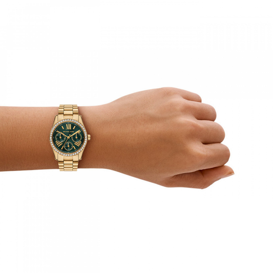 RELOGIO MICHAEL KORS DOURADO MOST. VERDE