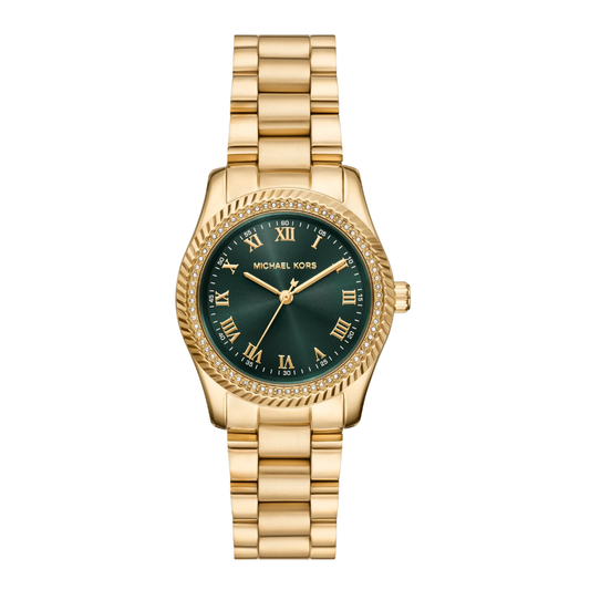 RELOGIO MICKAEL KORS DOURADO MOST. VERDE