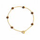 PULSEIRA EM OURO 19.2 COM BOLAS PEDRAS OLHO DE TIGRE
