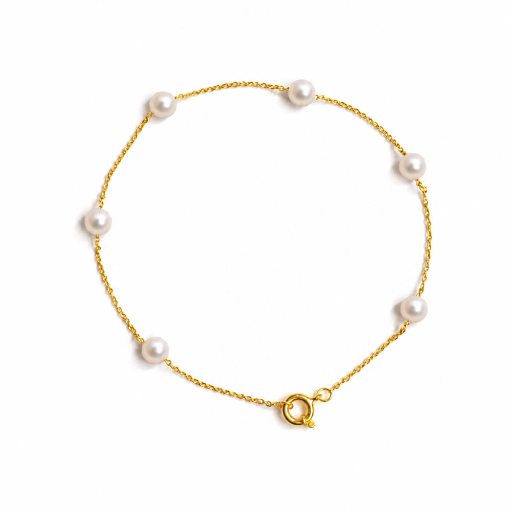 PULSEIRA EM OURO 19.2 COM PÉROLAS