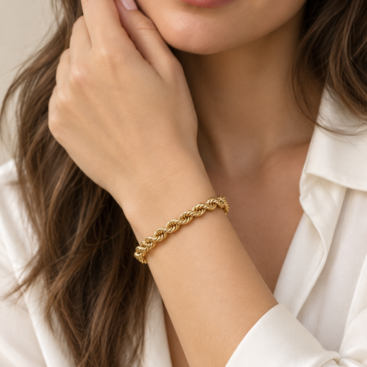 PULSEIRA EM OURO 9K ( CORDA OCA )