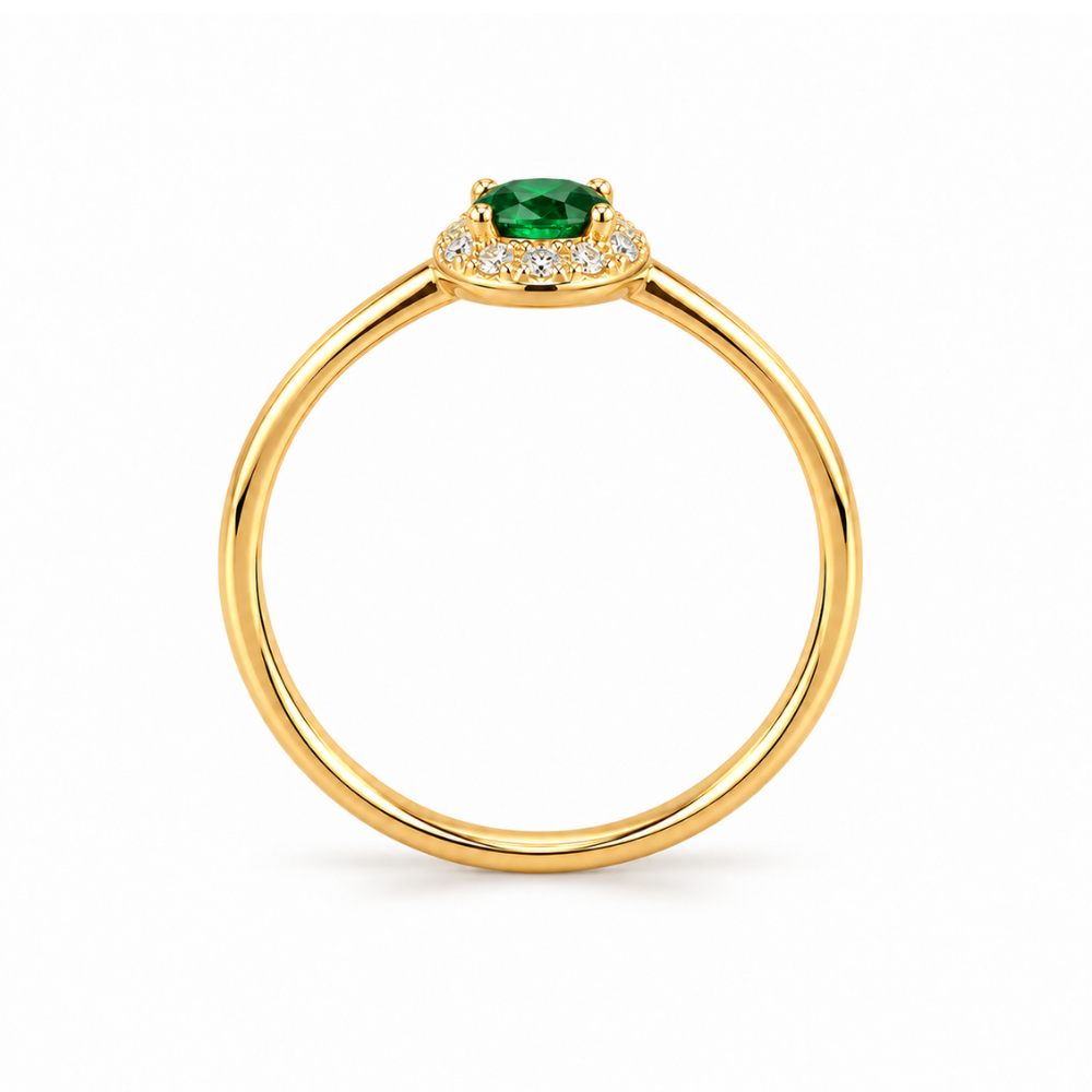 ANEL EM OURO 19,2K COM ZIRCONIAS