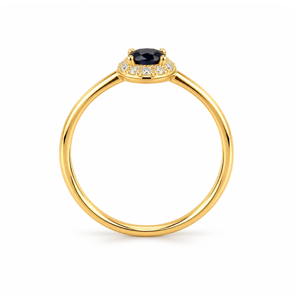 ANEL EM OURO 19,2K COM ZIRCONIAS