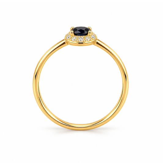 ANEL EM OURO 19,2K COM ZIRCONIAS