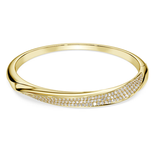 Bracelete Swarovski Classica Lapidação redonda, Branca, Prata esterlina, acabamento em ouro de 18 quilates 27.00gr