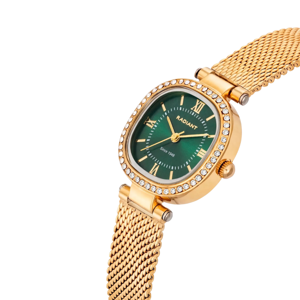 RELOGIO RADIANT MULHER HALO VERDE/DOURADO