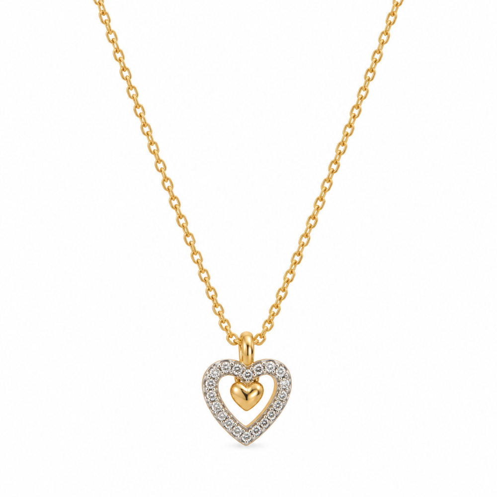 FIO EM PRATA 925% C/ ZIRCONIAS DOURADO - PURE LOVE