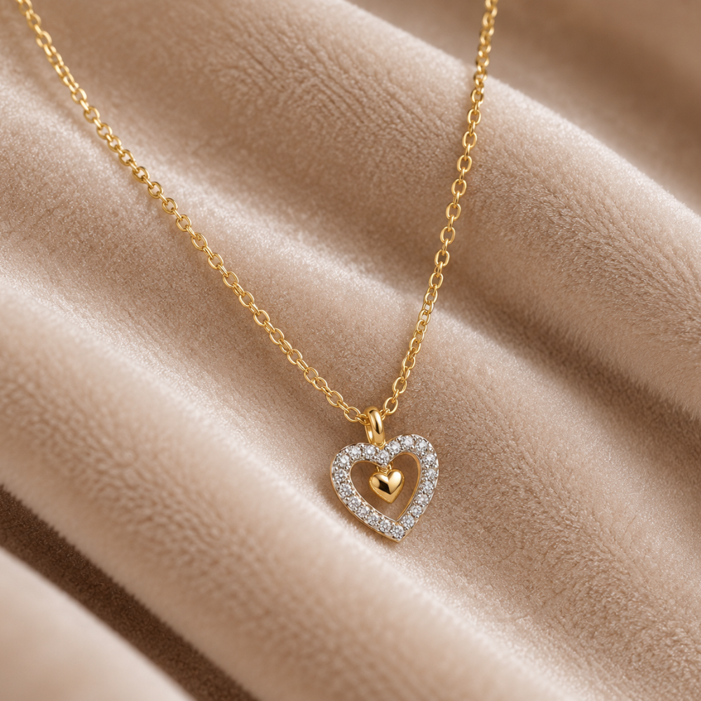 FIO EM PRATA 925% C/ ZIRCONIAS DOURADO - PURE LOVE