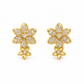 BRINCOS EM PRATA 925% C/ ZIRCONIAS DORADOS - GOLDEN BLOOM