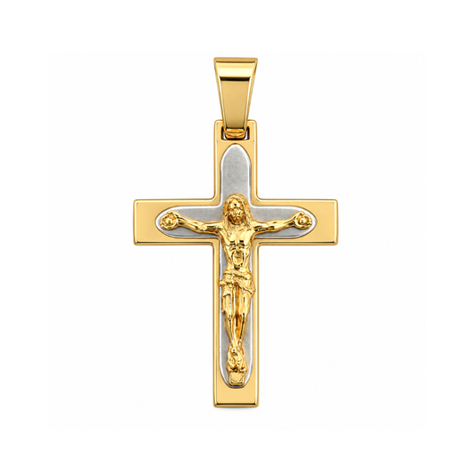 CRUZ EM OURO 19,2K C/ CRISTO