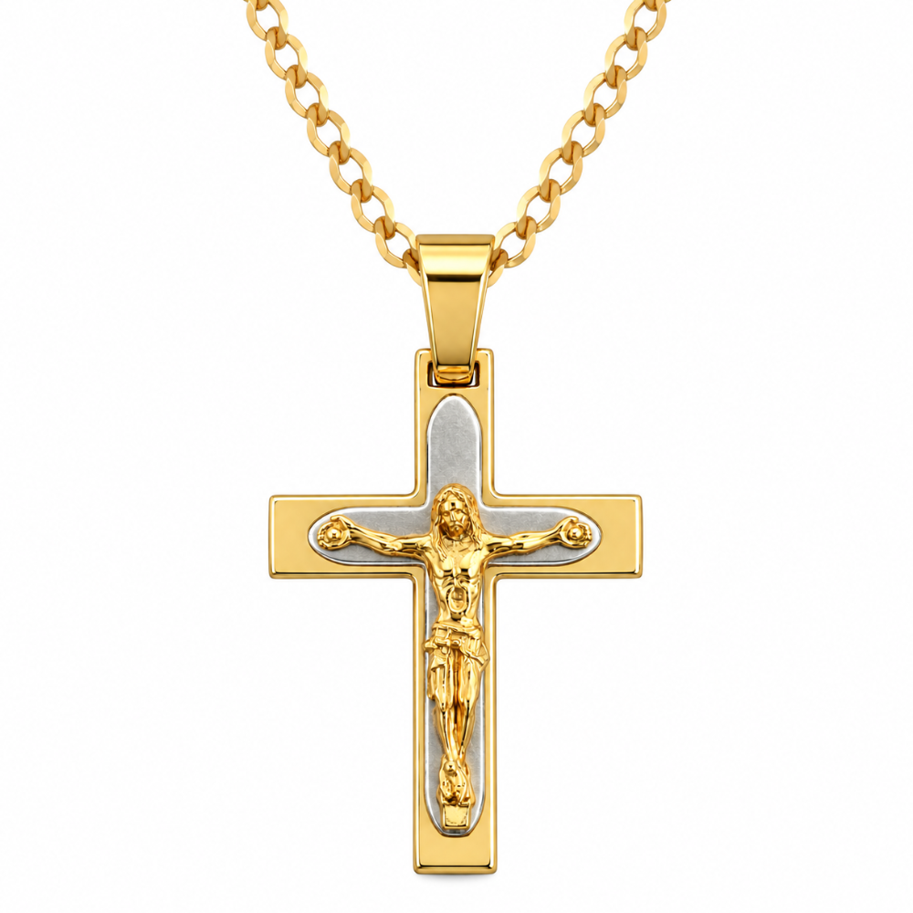CRUZ EM OURO 19,2K C/ CRISTO