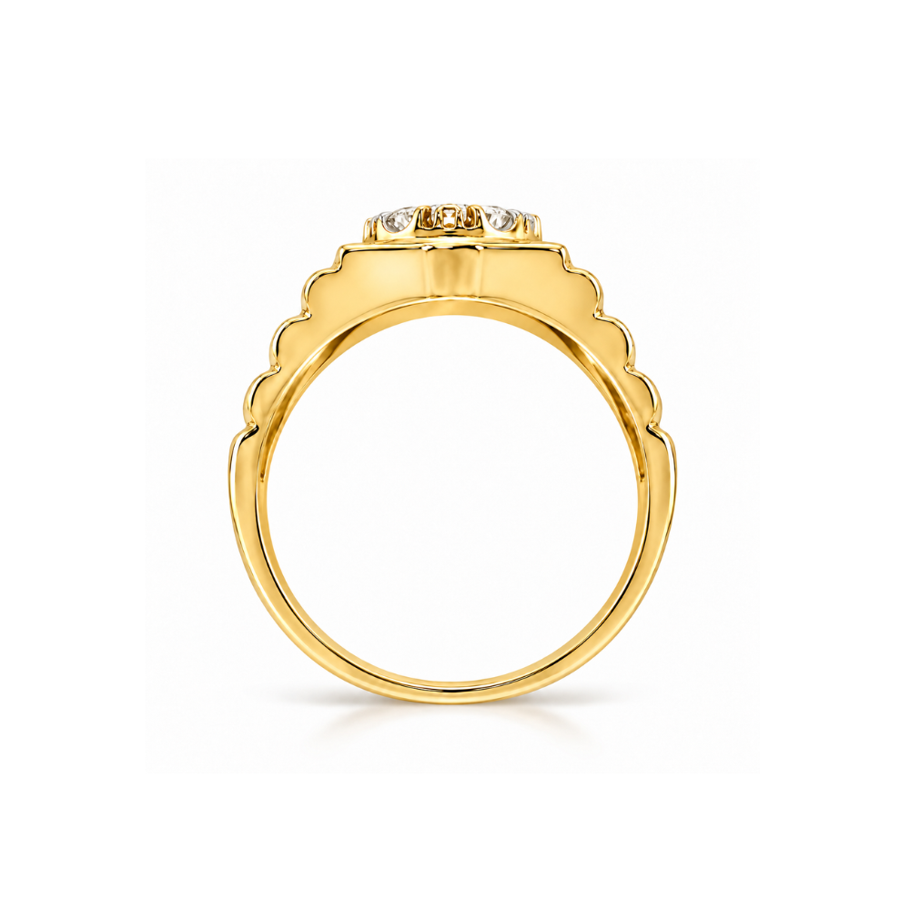 ANEL HOMEM EM OURO 19,2K COM 7 DIAMANTES 0,84ct