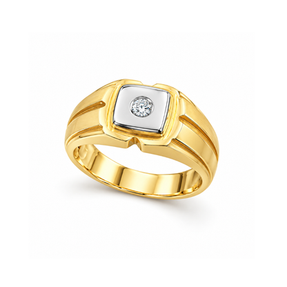 itle ANEL HOMEM EM OURO 19,2K COM 1 DIAMANTE 0,15ct