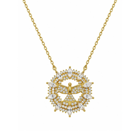 COLAR EM PRATA 925 DOURADA COM PEDRAS ZIRCONIAS - VELVET