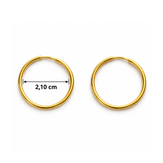 PAR DE ARGOLAS FINO 21MM EM PRATA 925