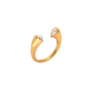 ANEL MAJORICA EM PRATA 925% PLAQUEADO A OURO C/ ZIRCONIA E PEROLA 4MM