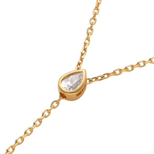 COLAR MAJORICA EM PRATA 925% PLAQUEADO A OURO C/ ZIRCONIA E PEROLA 10MM