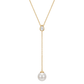 COLAR MAJORICA EM PRATA 925% PLAQUEADO A OURO C/ ZIRCONIA E PEROLA 10MM