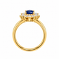 ANEL DE PRATA 925% PLAQUEADO A OURO C/ ZIRCONIAS  ( AZUL )