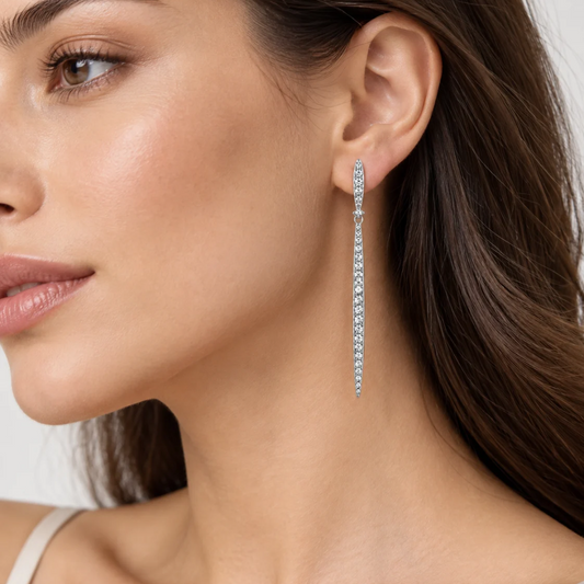 BRINCOS EM PRATA 925 COM ZIRCONIAS