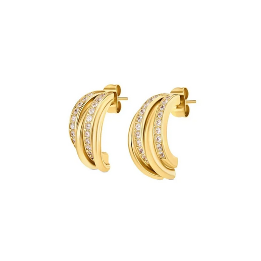 BRINCOS ONE SENHORA SERENE CRISTAL GOLD