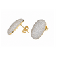 BRINCOS SOVRANI EM BRONZE PLAQUEADO A OURO 18K  COM ZIRCONIAS  2CM