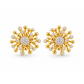 BRINCOS SOVRANI EM BRONZE PLAQUEADO A OURO 18K  COM ZIRCONIAS  2CM