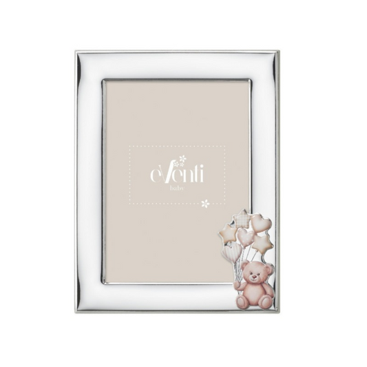 PORTA FOTOS URSO CORAÇÃO BRANCO 9X13CM