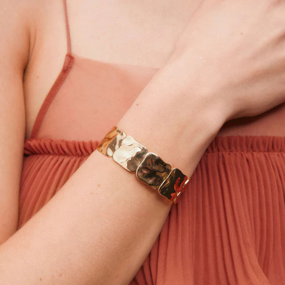 PULSEIRA VIDAL & VIDAL EM BRONZE COM BANHO DE OURO 18K