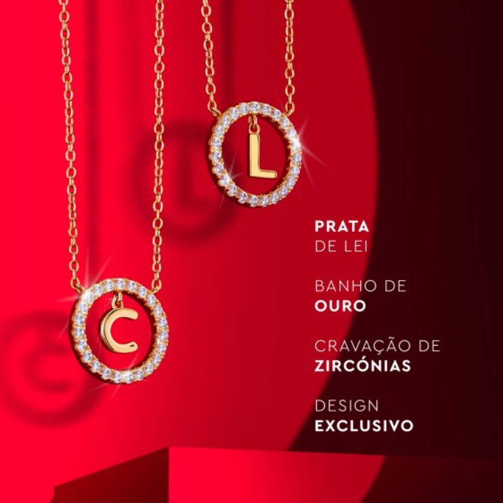 COLAR UNIKE EM PRATA 925% LETRA M