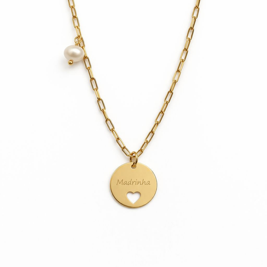COLAR EM PRATA 925 DOURADA MADRINHA