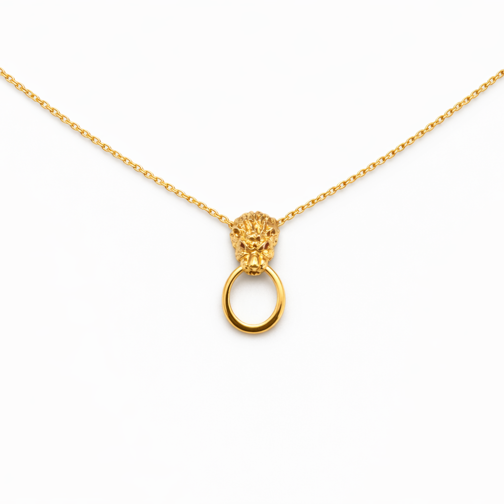 COLAR COULEUR D´ARGENT LEEDS LEÕES EM PRATA 925% DOURADA