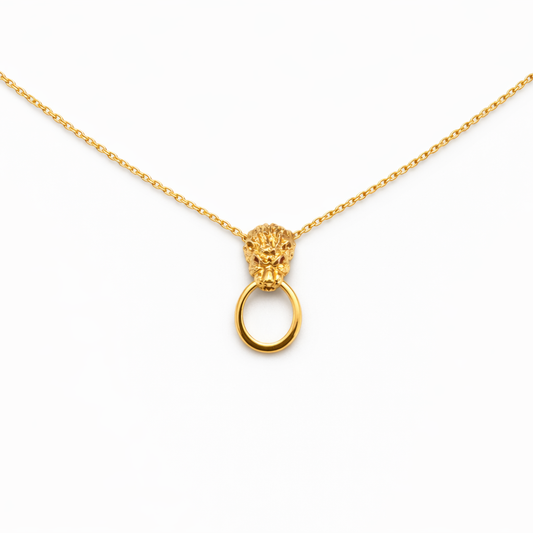 COLAR COULEUR D´ARGENT LEEDS LEÕES EM PRATA 925% DOURADA